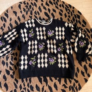 Floral oversized sweater